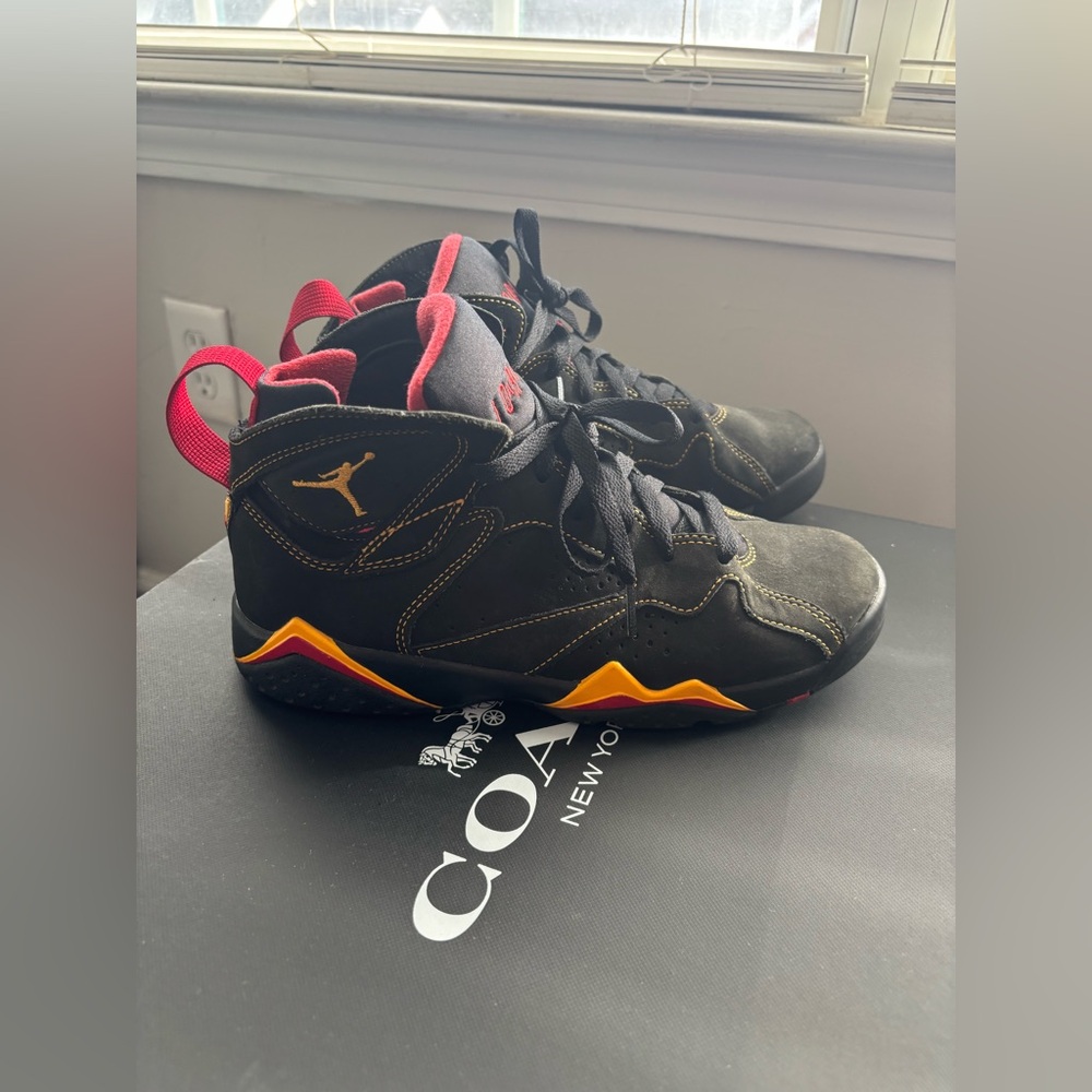 Air Jordan 7 Retro “Citrus” | Black/Red/Yellow | Youth 7Y Pre-Owned ❤️